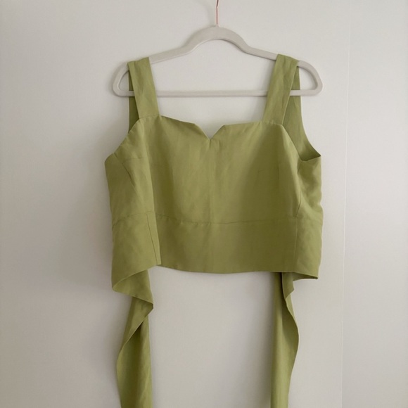 Eve Gravel NWT Harmonia Linen Blend Top Apple Green Size M - Picture 3 of 5